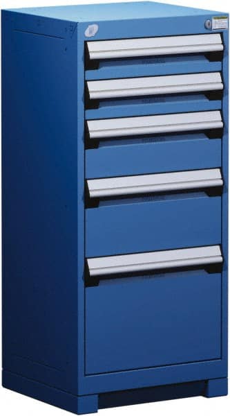 5 Drawer Avalanche Blue Steel Modular Storage Cabinet MPN:R5ACG-3807-055