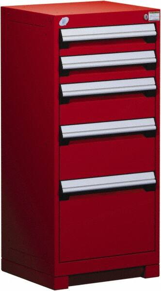 5 Drawer Flame Red Steel Modular Storage Cabinet MPN:R5ACD-3807-081