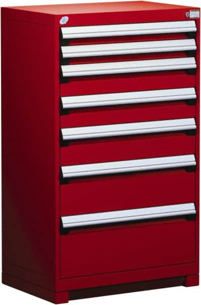 7 Drawer Flame Red Steel Modular Storage Cabinet MPN:R5AEE-4403-081