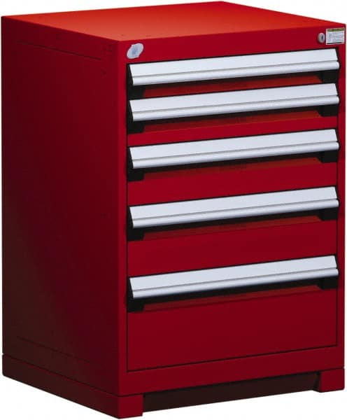 5 Drawer Flame Red Steel Modular Storage Cabinet MPN:R5ADG-3003-081