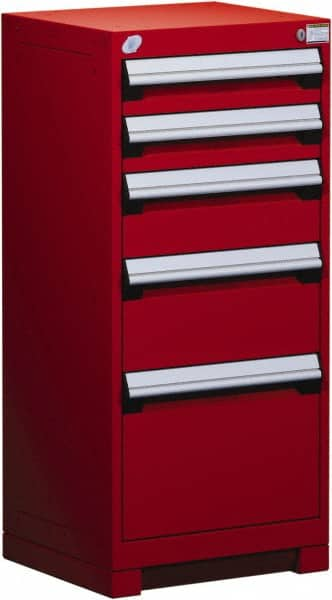 5 Drawer Flame Red Steel Modular Storage Cabinet MPN:R5ACG-3807-081