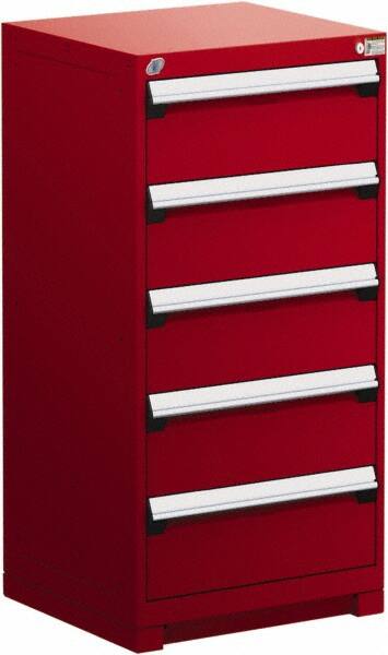 5 Drawer Flame Red Steel Modular Storage Cabinet MPN:R5ADD-4411-081