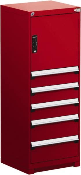 5 Drawer Flame Red Steel Modular Storage Cabinet MPN:R5ADD-5845-081