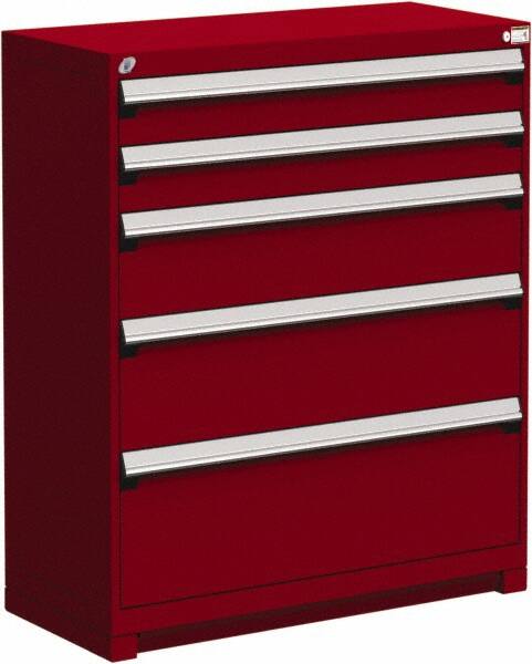 5 Drawer Flame Red Steel Modular Storage Cabinet MPN:R5AJE-4405-081