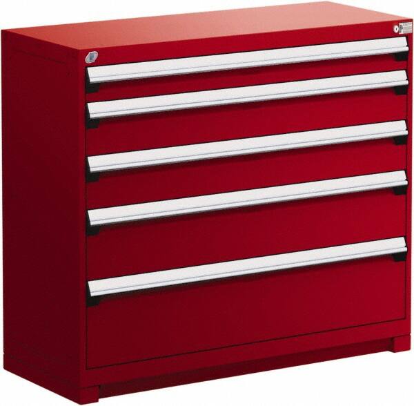 5 Drawer Flame Red Steel Modular Storage Cabinet MPN:R5AKG-3805-081