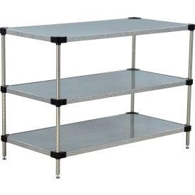 Nexel® 3 Shelf Galvanized Steel Solid Shelving Unit Starter 60