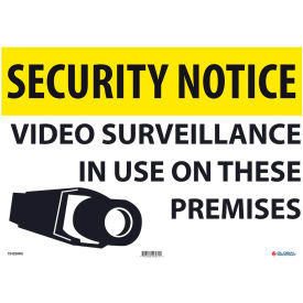 GoVets™ Security Notice Video Surveillance In Use 14x20 Rigid Plastic 228R724