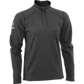 DRIFIRE® Women's Flame Resistant 1/4th Zip Fleece Sweatshirt S Tall Black SWSFWMZW-SMT