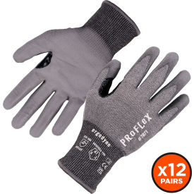 Ergodyne® Proflex 7071 Cut Resistant Gloves Polyurethane Coated ANSI A7 S Gray 12 Pairs 18062