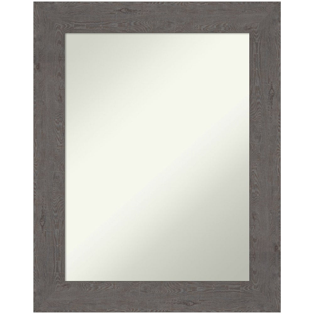 Amanti Art Non-Beveled Rectangle Framed Bathroom Wall Mirror, 29-1/2in x 23-1/2in, Rustic Plank Gray MPN:A42705545661