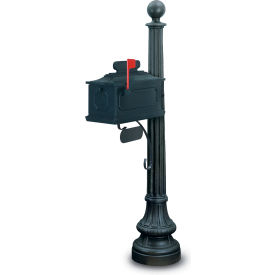 United Visual Products Cape Charles Single Residential Mailbox & Post N1021783 - Black N1021783-BLACK