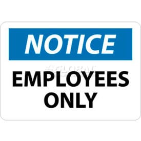 NMC N215RB OSHA Sign Notice Employees Only 10