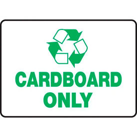 AccuformNMC™ Cardboard Only Label w/ Recycle Sign Aluminum 7