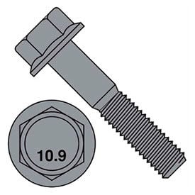 M8 x 1.25 x 20 Metric Flange Bolt - Steel - Yellow Zinc - Class 10.9 - DIN125B - Pkg of 100 BMF08020