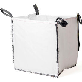 Commercial FIBC Bulk Bags - Duffel Top Flat Bottom 2205 Lbs Corrugated Wall/PP 35x35x40 -Pack Of 1 GL353540HDW-1