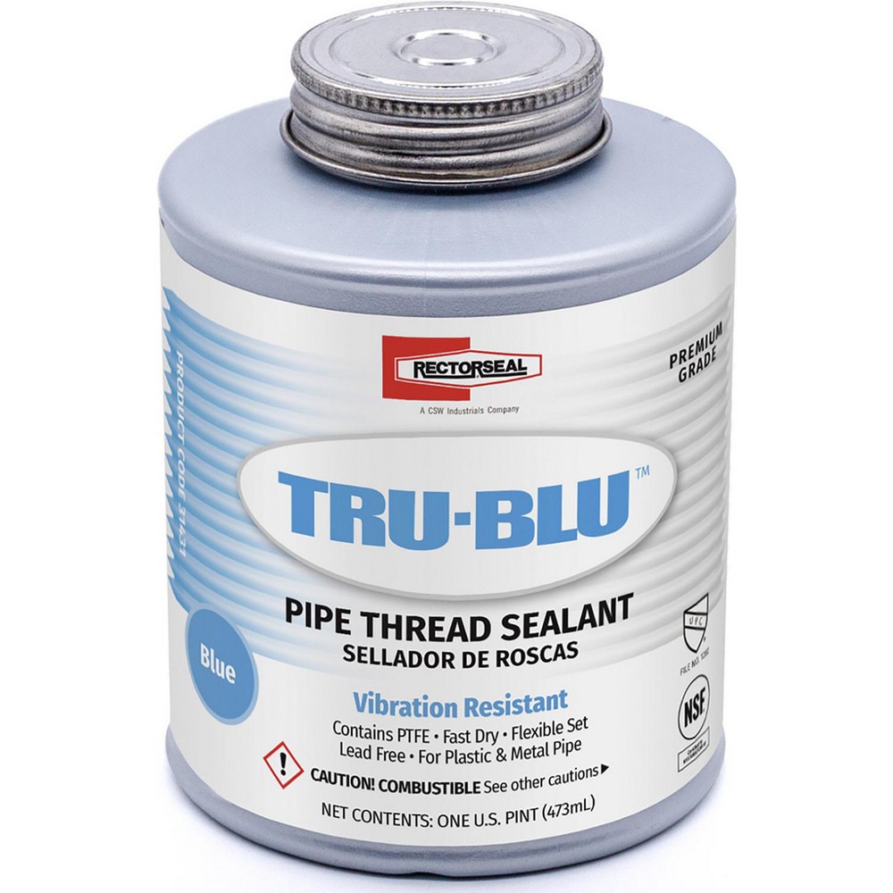 Threaded Pipe Sealants, Form: Paste , Series: Rectorseal Tru-Blu , Container Size: 1 pt , Container Type: Can , Color: Blue  MPN:31431