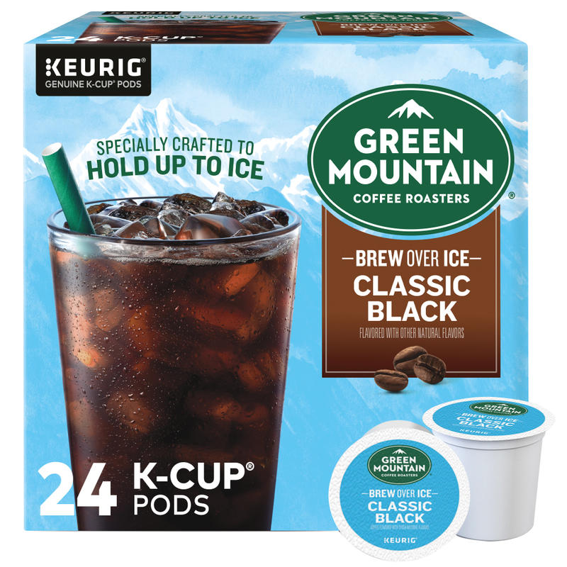 Green Mountain Coffee Single-Serve K-Cup Pods, Medium Roast, Brew Over Ice Classic Black, Carton Of 24 (Min Order Qty 4) MPN:5000359622