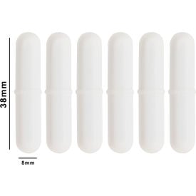 Bel-Art Spinpak Teflon Octagon Magnetic Stirring Bar 38 x 8mm White 6Pk 371570015