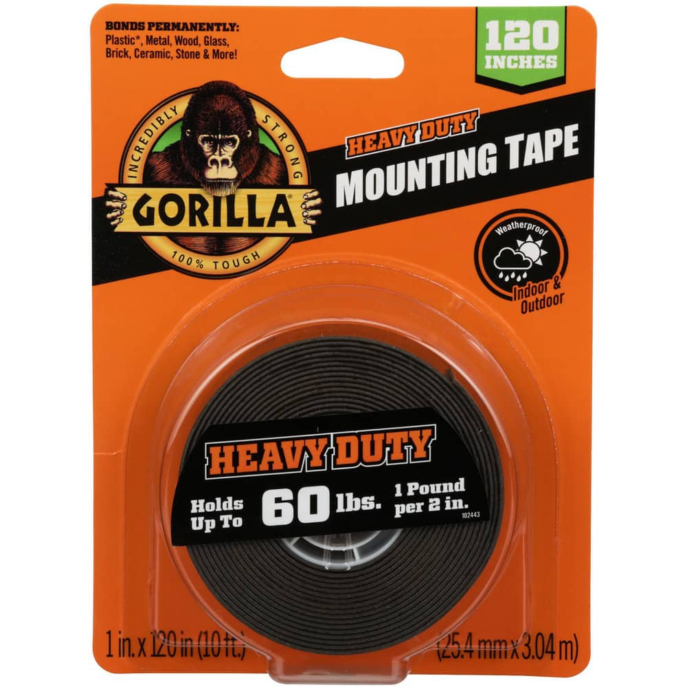 Double Sided Tape, Width (Inch): 1 , Thickness (mil): 43.0000 , Color: Black , Application: Mounting , Length Ft.: 10.000  MPN:102441