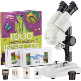 AmScope 20X-50X Portable Stereo Microscope 6-pc 3D Insect Specimen Kits Book SE120Z-BKI-INST23