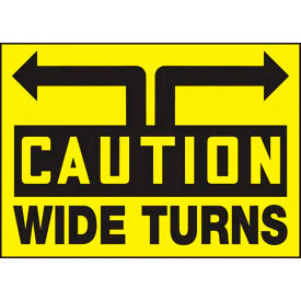 AccuformNMC™ Caution Wide Turn Sign Graphic Adhesive Dura-Vinyl 10