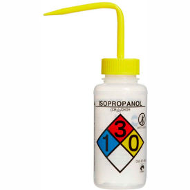 Bel-Art LDPE Wash Bottles 118080008 250ml Isopropanol Label Yellow Cap Wide Mouth 4/PK 118080008