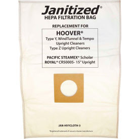 Hoover Paper Vacuum Bag - Type Y Uprights Windtunnel Tempo Type Z Uprights. JAN-HVYCLOTH-3(3)