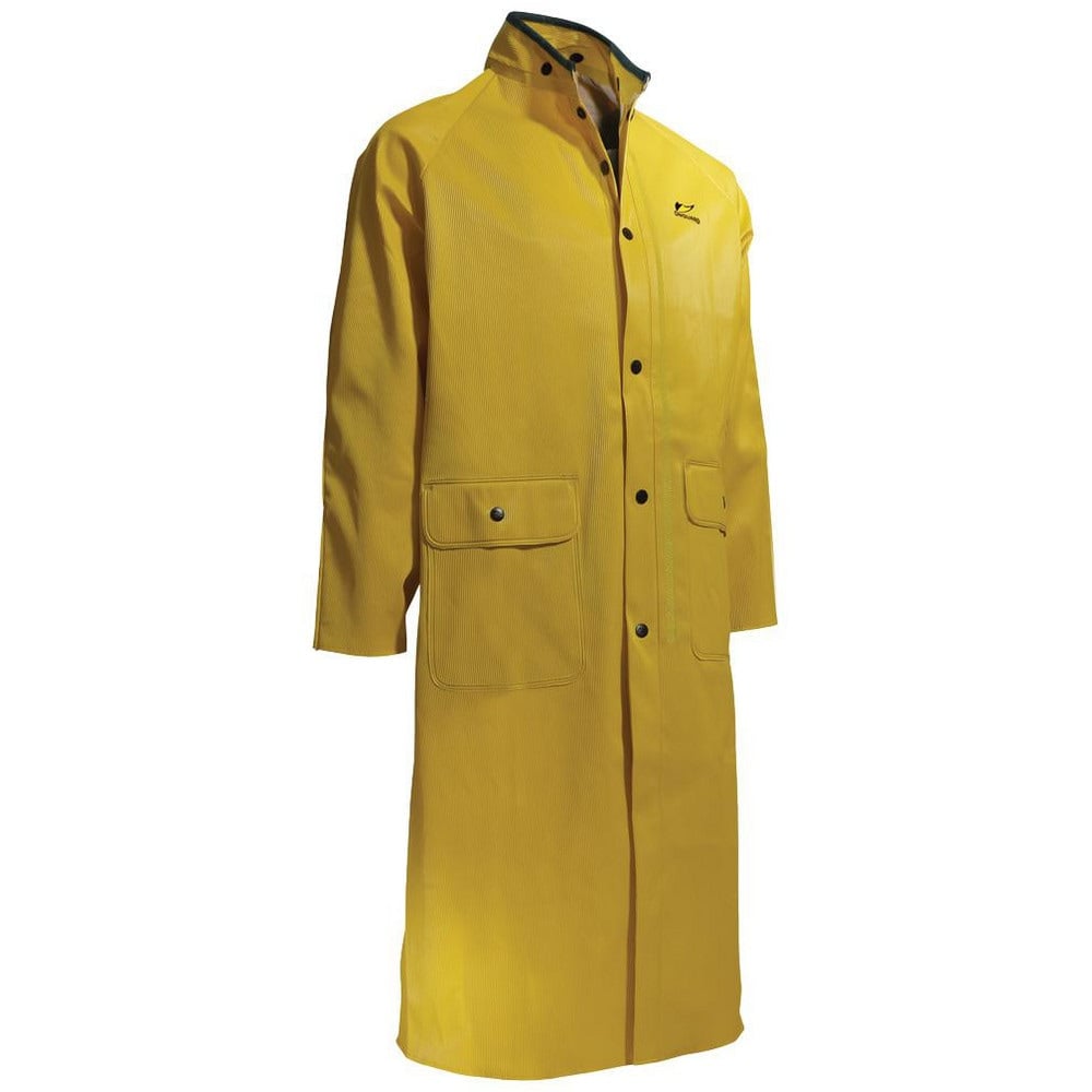 Rain & Chemical Wear, Garment Style: Rain Coat , Size: Small , Gender: Unisex , Color: Yellow , Material: Polyester, PVC  MPN:76042-S