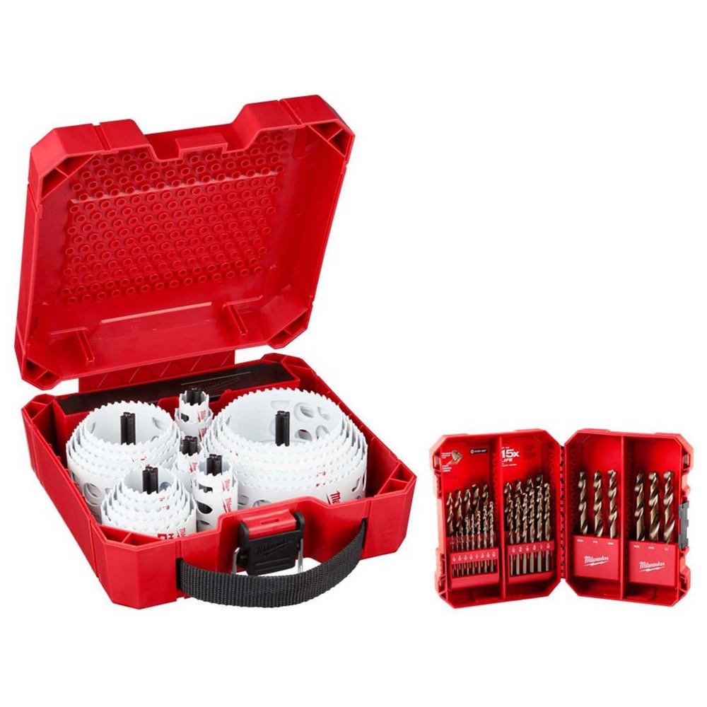 Hole Saw Kits, Minimum Saw Diameter (Decimal Inch): 3/4 , Maximum Saw Diameter (Decimal Inch): 4-3/4 , Number of Hole Saws: 22  MPN:8604129/3823604