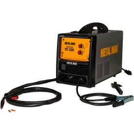 Metal Man FC130i Inverter Powered Flux Core Wire Feed Welder 8 ft Torch Length 20 Amp Input FC130i