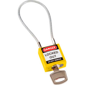 Brady® 146121 Cable Safety Padlock With Label 4-3/16