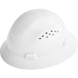 Jackson Safety Advantage Full Brim Hard Hat Vented 4-Pt. Ratchet Suspension White 20820