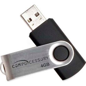 Compucessory 26465 Password Protected USB 2.0 Flash Drive 4 GB Black 26465