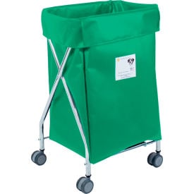 R&B Wire Products Narrow Collapsible Hamper Steel Forest Green Vinyl Bag 654FG