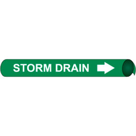 NMC™ Precoiled & Strap-On Pipe Marker Storm Drain Fits Over 10