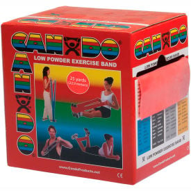 CanDo® Low Powder Exercise Band Red 25 Yard Roll 1 Roll/Box 10-5272