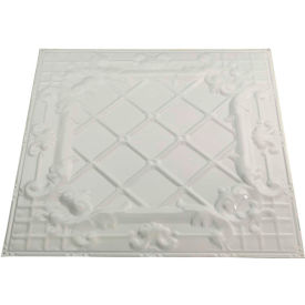 Great Lakes Tin Toledo 2' X 2' Nail-up Tin Ceiling Tile in Antique White - T55-02 T55-02