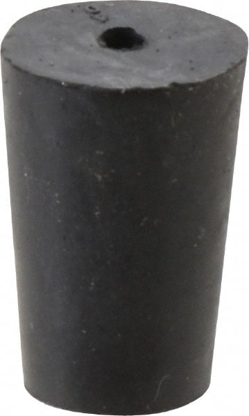 #0, 1/2 Small to 43/64 Large End Diam, Tapered Rubber Stopper with Hole MPN:ITRS-0-1H-BKN