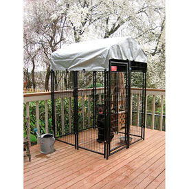 Lucky Dog Uptown Dog Welded Wire Kennel With Cover 4' x 4' x 6' Black CL60544