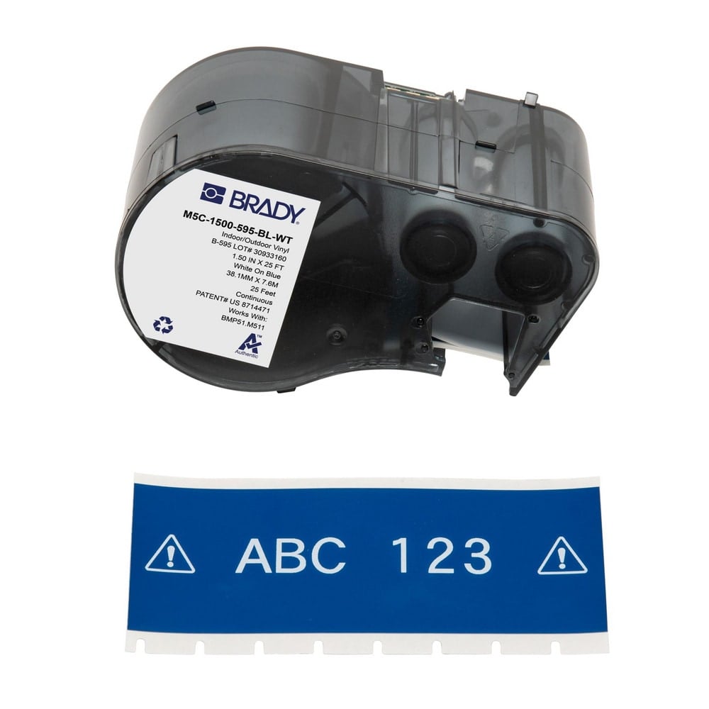 Labels, Ribbons & Tapes, Application: Label Printer Cartridge , Type: Label Printer Cartridge , Color Family: Blue , Color: White on Blue , For Use With: BMP51 MPN:170939