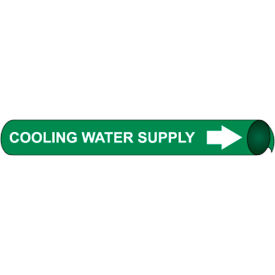 NMC™ Precoiled & Strap-On Pipe Marker Cooling Water Supply Fits Over 10