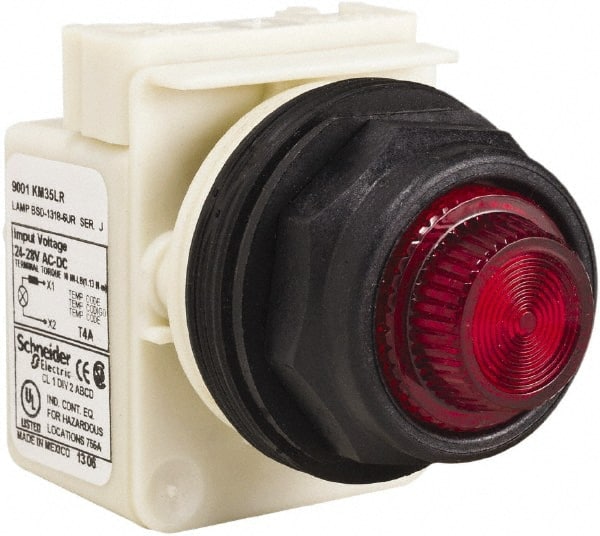 24 V, 28 V Red Lens LED Indicating Light MPN:9001SKP35LRR31
