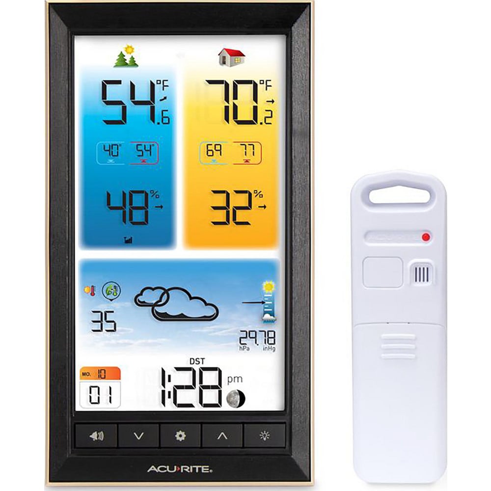 Weather Stations, Measures: Dew Point, Humidity, Temperature , Wifi Capability: No , Lightning Detector: No , Measures Indoor Temperature: Yes  MPN:01201M