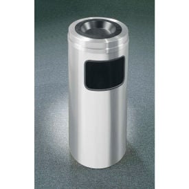 Glaro 10 Gallon Ash/Trash Receptacle w/Sand Cover Satin Aluminum - C1531SA C1531SA