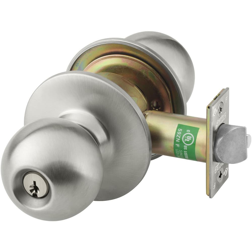 Knob Locksets, Type: Entrance , Key Type: Keyed Different , Material: Metal , Finish/Coating: Satin Stainless Steel , Compatible Door Thickness: 1-3/8