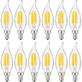 Sunlite® LED CA11 Chandelier Light Bulb E12 Base 5W 600 Lumens 40K Cool White Pack of 12 41353-NS