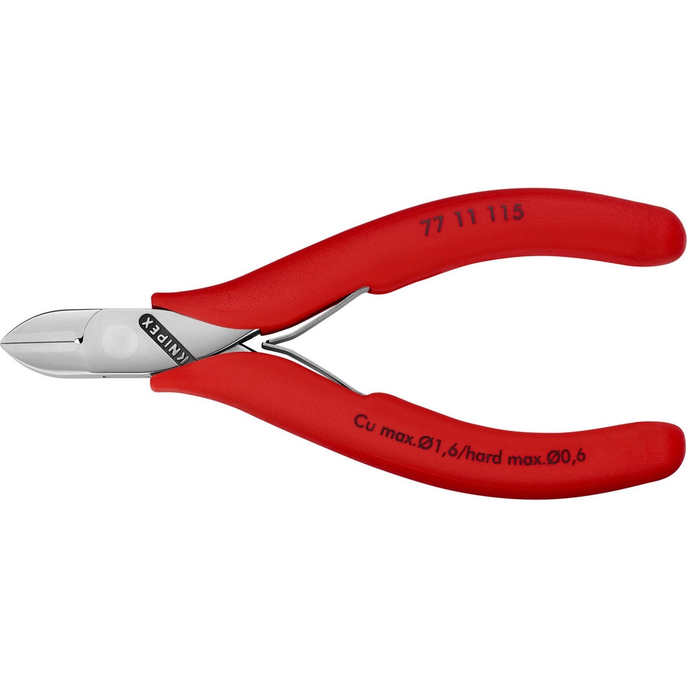 Cutting Pliers, Insulated: No , Overall Length (Inch): 5-1/2in , Head Style: Cutter, Diagonal , Cutting Style: Semi-Flush, Bevel , Handle Color: Red  MPN:77 11 115