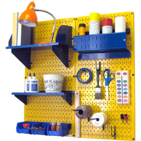 Wall Control Pegboard Hobby Craft Organizer Storage Kit Yellow/Blue 32