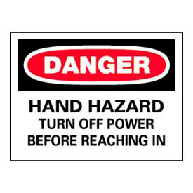 Signs With Safety Message Legend-Danger Hand Hazard D-141F-090