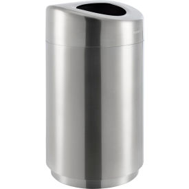 GoVets™ Round Curved Open Top Trash Can 32 Gallon Satin Stainless Steel 595SS641